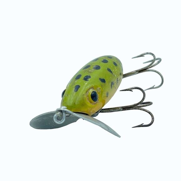 Fred Arbogast Jitterbug Vintage Lure Frog Pattern Topwater Fishing Lure - Picture 2 of 6